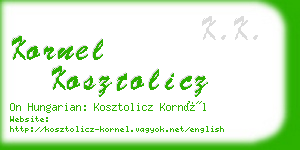 kornel kosztolicz business card